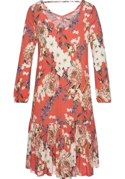 LASCANA Short Dresses-Floral Drop Waist Dress