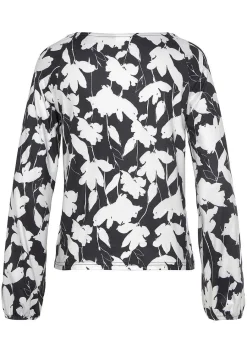LASCANA Long Sleeve Tops-Floral Keyhole Top