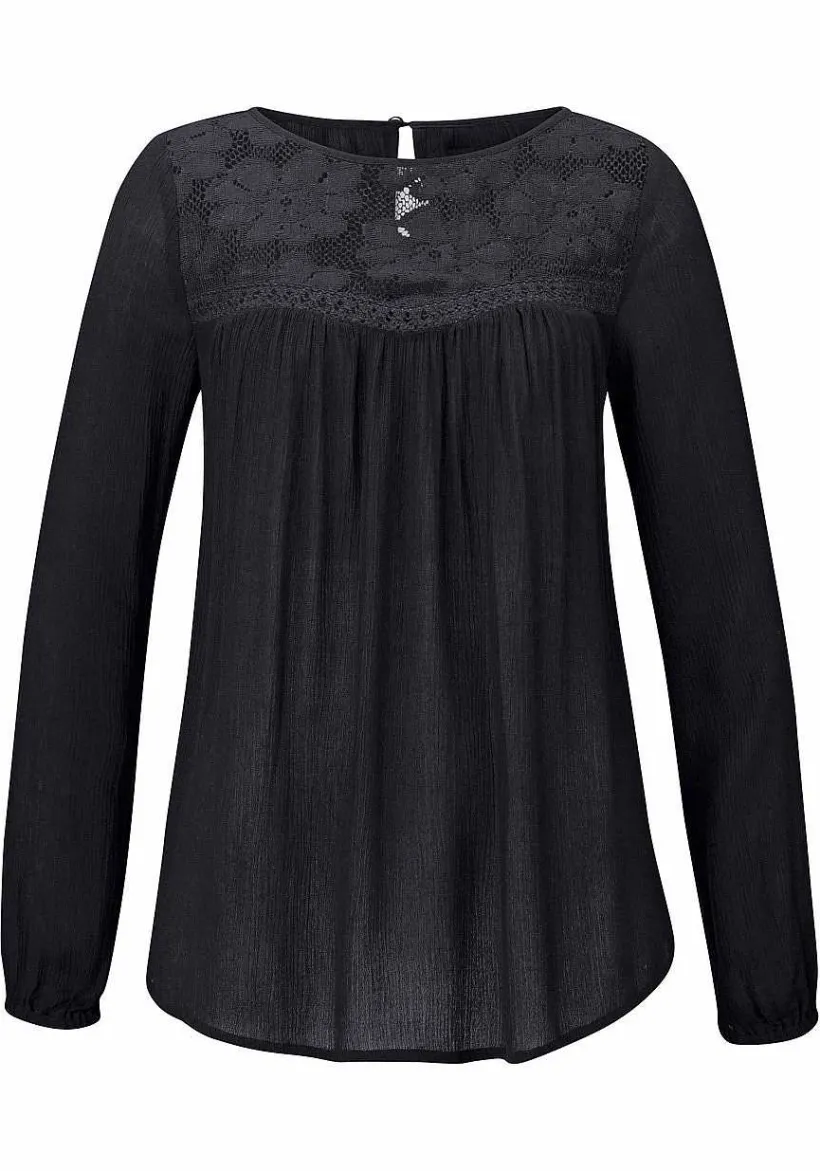 LASCANA Blouses-Floral Lace Insert Blouse