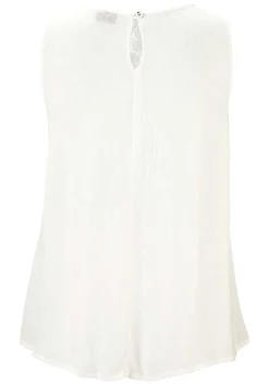 LASCANA Sleeveless Tops-Floral Lace Insert Top