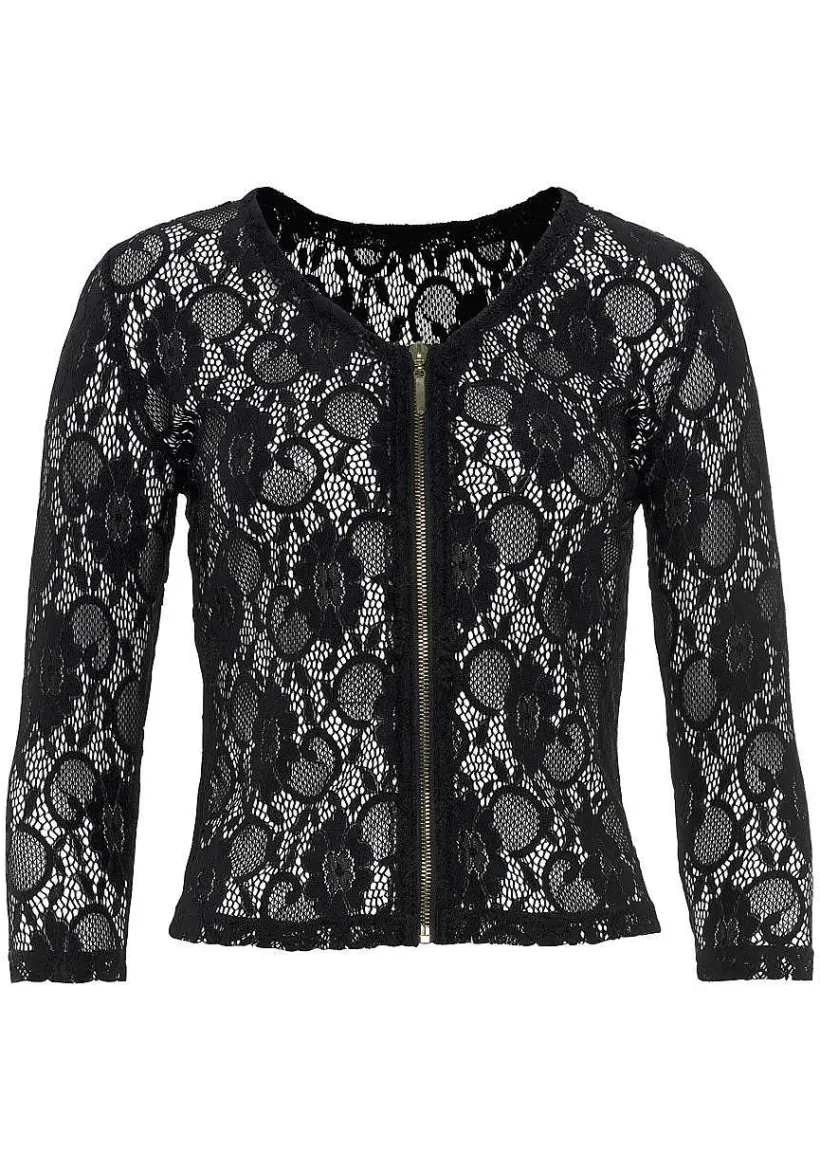 LASCANA Jackets-Floral Lace Zip Jacket