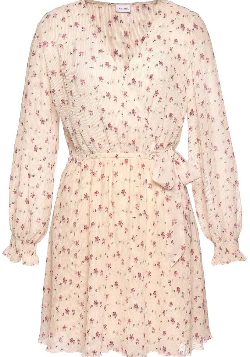 LASCANA Short Dresses-Floral Print V-Neck Dress