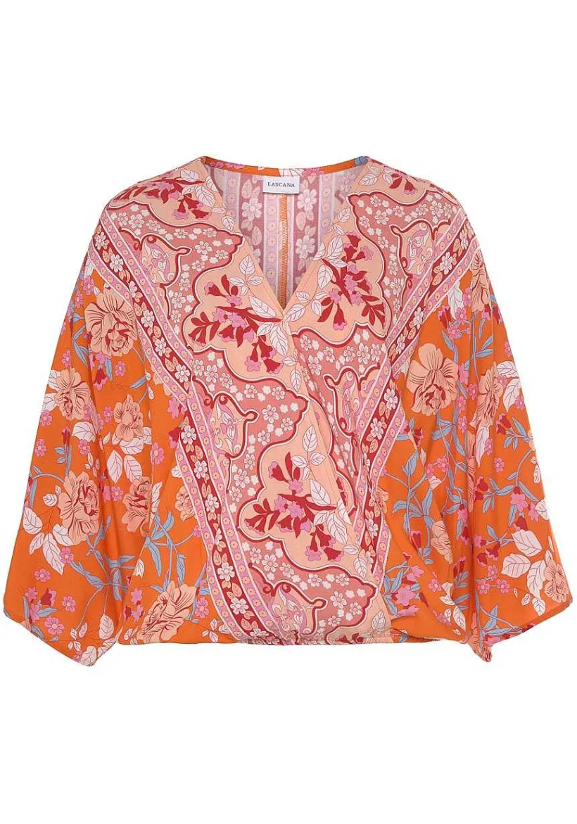 LASCANA Blouses-Floral Print Wrap Blouse