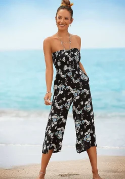LASCANA Jumpsuits-Floral Strapless Culotte Jumpsuit