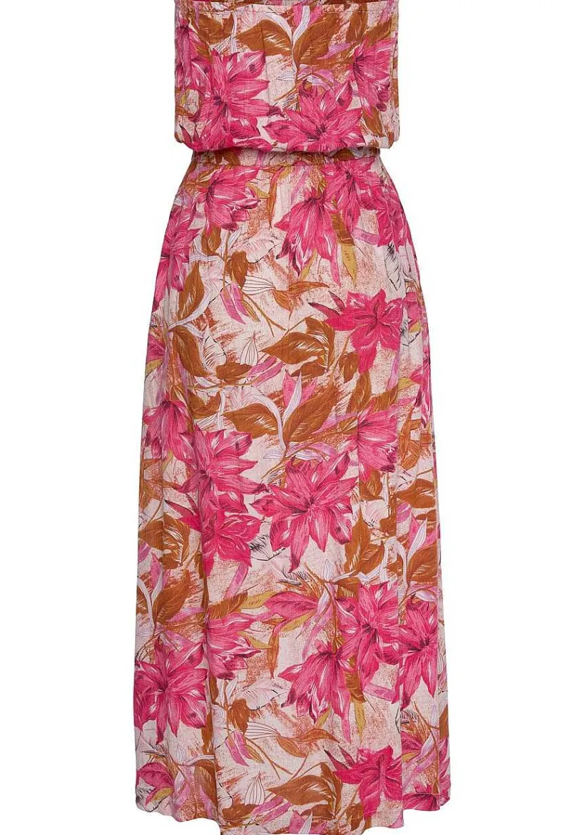 LASCANA Maxi Dresses-Floral Strapless Maxi Dress