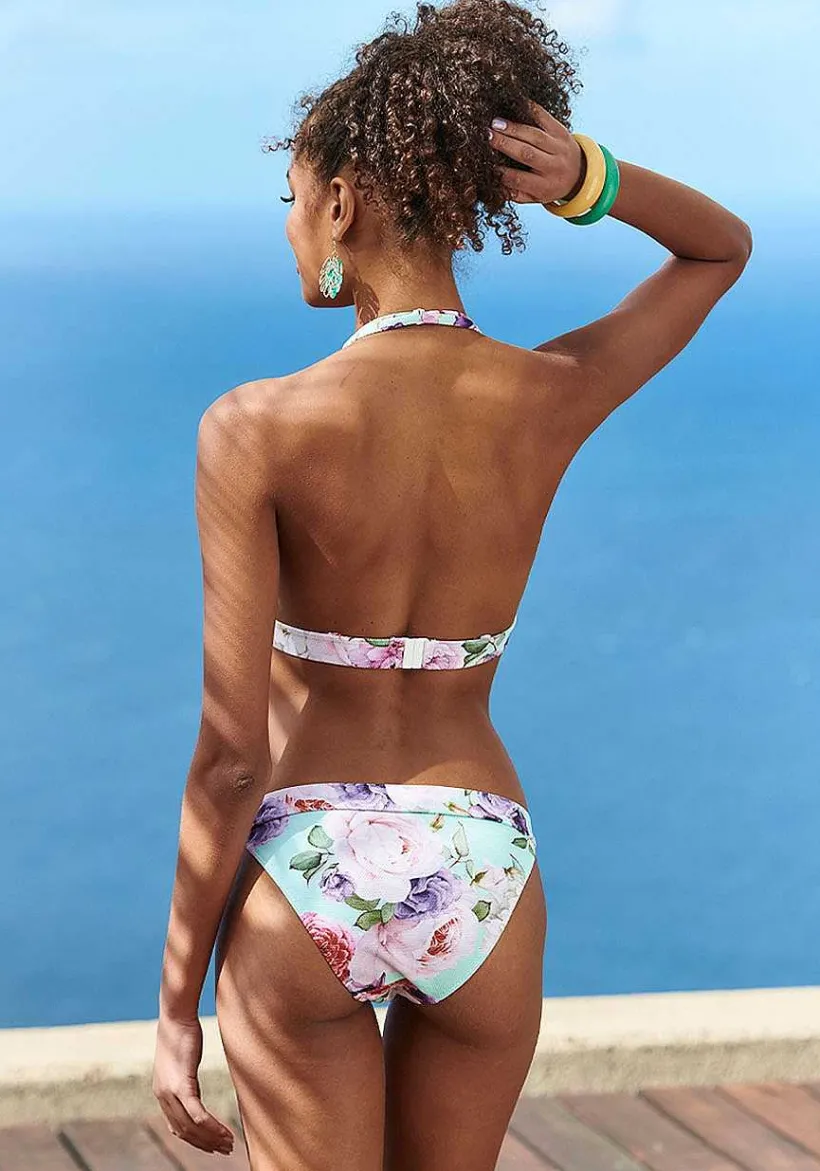 LASCANA Triangle-Floral Textured Triangle Bikini Top