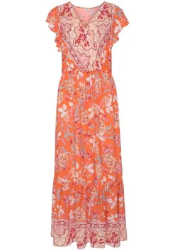 LASCANA Maxi Dresses-Floral V-Neck Maxi Dress