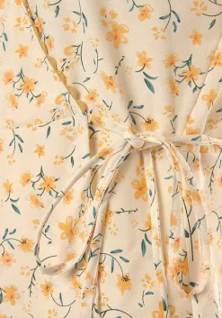LASCANA Blouses-Floral Wrap Look Blouse