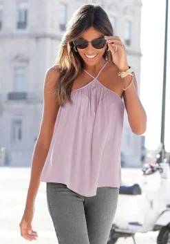 LASCANA Sleeveless Tops-Flowy Halter Neck Top