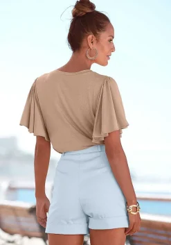LASCANA Short Sleeve Tops-Flowy Sleeve Top