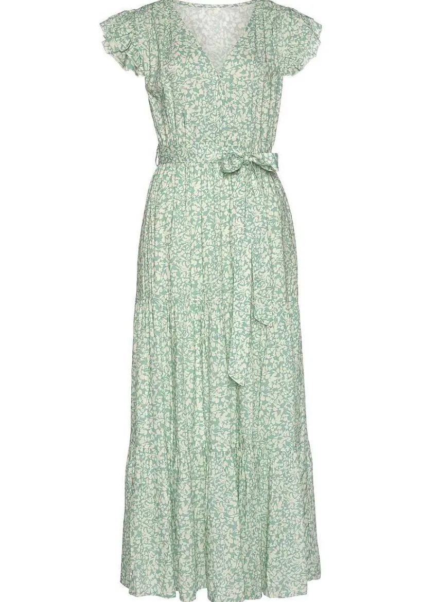 LASCANA Maxi Dresses-Flutter Sleeve Maxi Dress