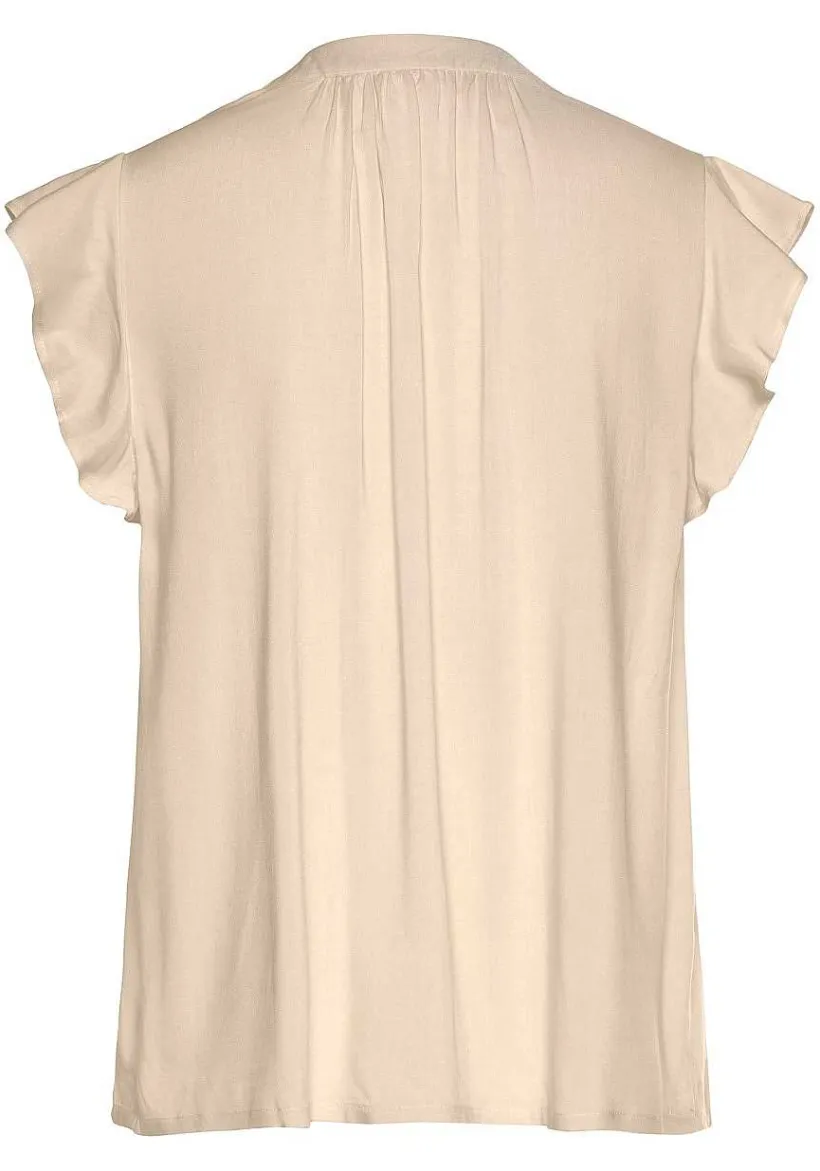 LASCANA Blouses-Flutter Sleeve V-Neck Blouse