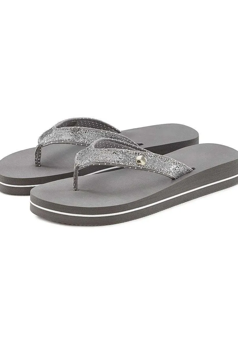 LASCANA Sandals-Glitter Platform Flip Flops