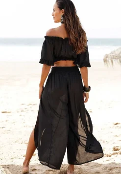 LASCANA Pants-High Slit Wide Leg Pants