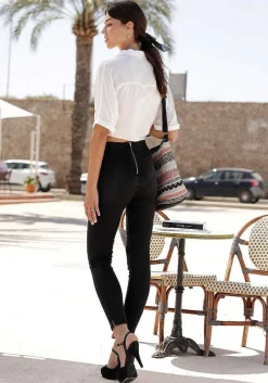 LASCANA Pants-High Waisted Zip Detail Jeggings