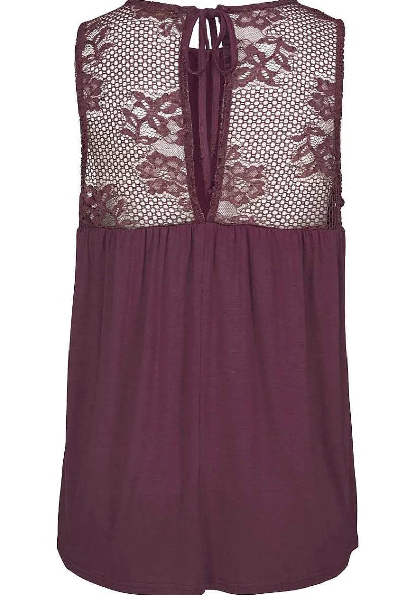 LASCANA Sleeveless Tops-Lace Back Sleeveless Top
