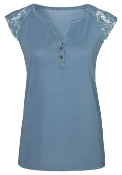 LASCANA Sleeveless Tops-Lace Detail Top