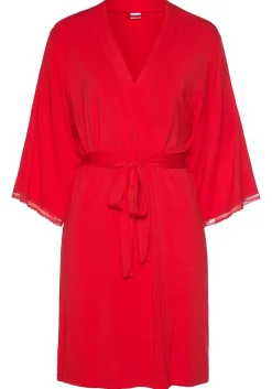 LASCANA Pajamas & Sets-Lace Hem Kimono Robe