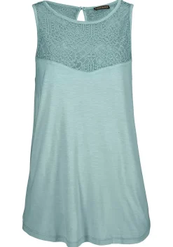 LASCANA Sleeveless Tops-Lace Insert Tank Top