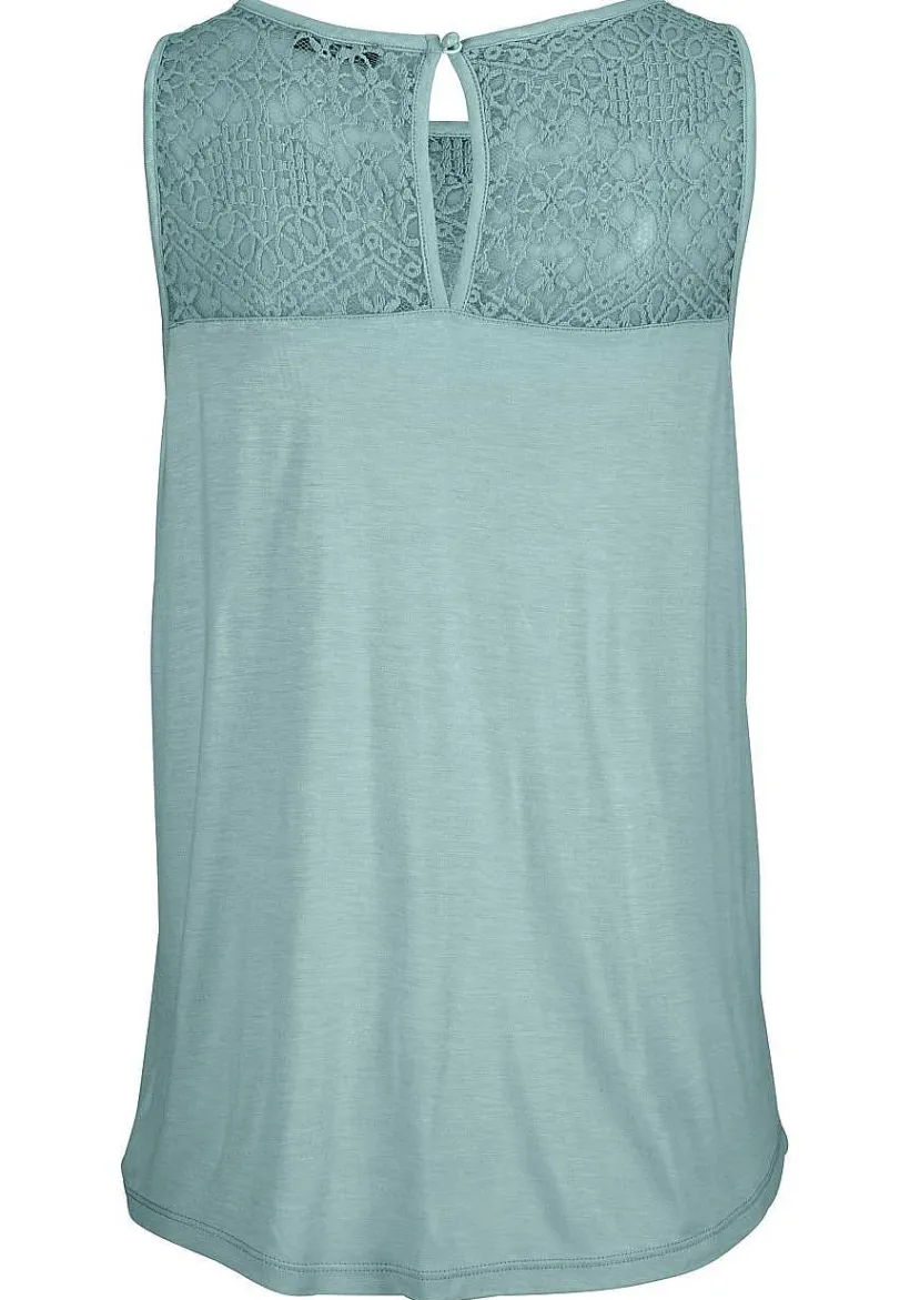 LASCANA Sleeveless Tops-Lace Insert Tank Top