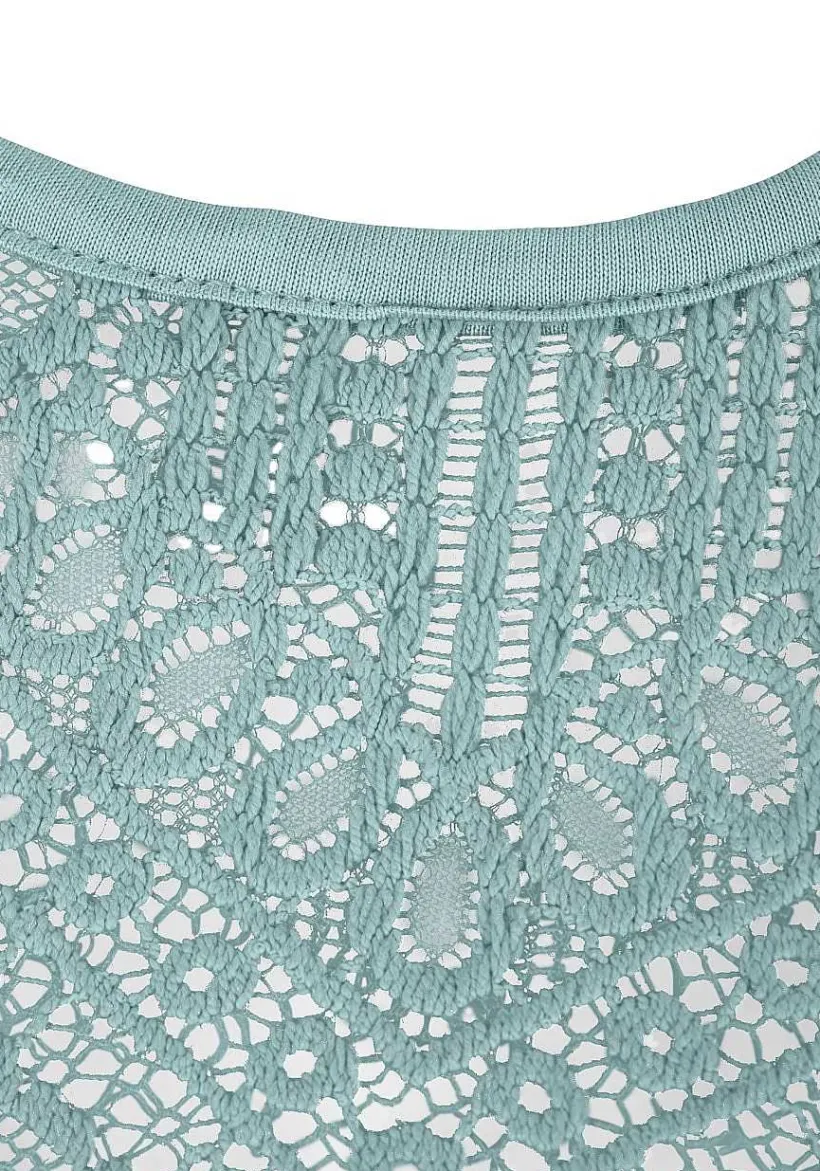 LASCANA Sleeveless Tops-Lace Insert Tank Top
