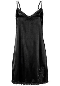 LASCANA Nightgowns & Negligees-Lace Trim Satin Negligee