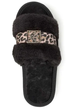 LASCANA Sandals-Leopard Faux Fur Slides