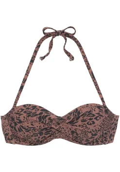 LASCANA Bandeau-Leopard Print Bandeau Bikini Top
