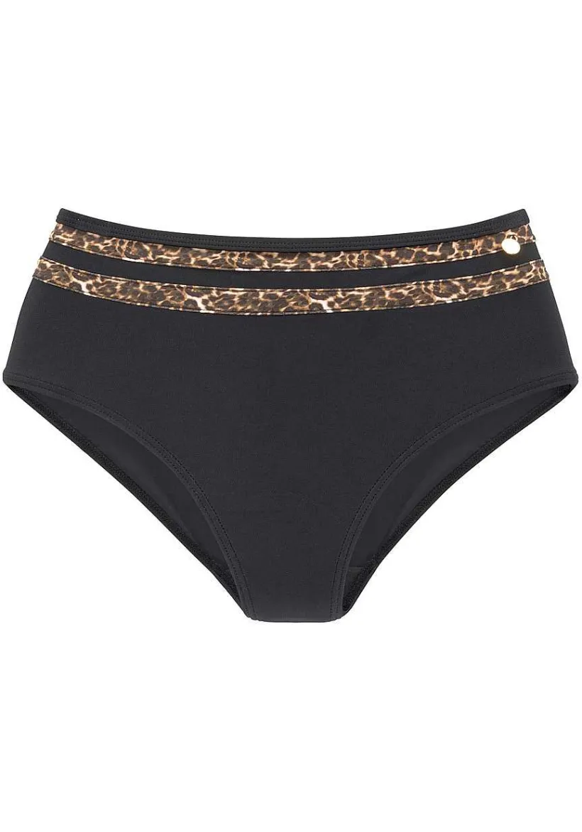 LASCANA Bandeau-Leopard Trim Bandeau Bikini Top