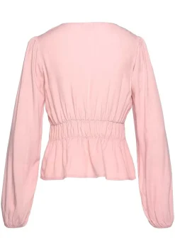 LASCANA Blouses-Long Sleeve Peplum Blouse