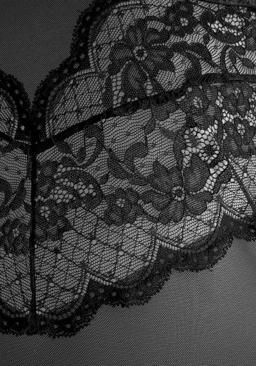 LASCANA Teddies & Corsets-Long Sleeve Sheer Lace Teddy