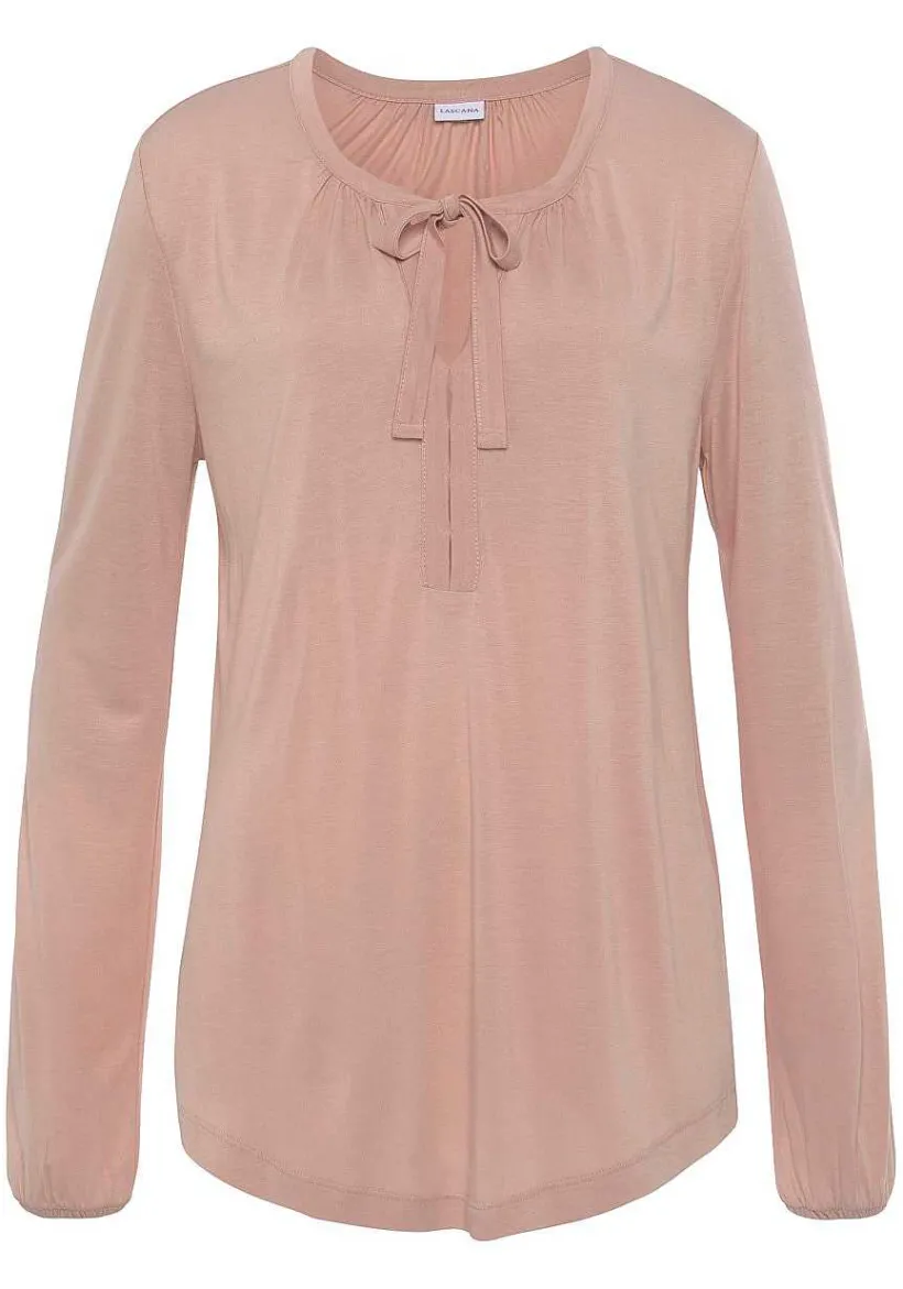 LASCANA Long Sleeve Tops-Long Sleeve Tie Front Top