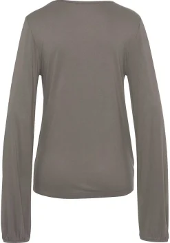 LASCANA Long Sleeve Tops-Long Sleeve Wrap Look Top