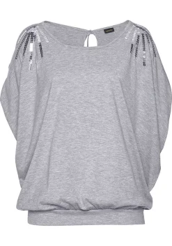 LASCANA Short Sleeve Tops-Loose Cold Shoulder Top