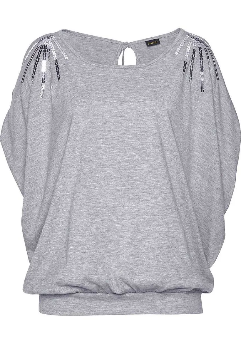 LASCANA Short Sleeve Tops-Loose Cold Shoulder Top
