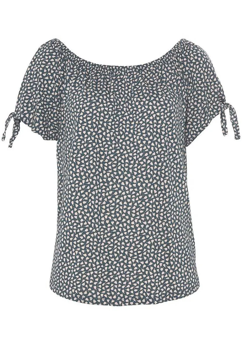 LASCANA Short Sleeve Tops-Loose Cut Shoulder Tie Detail Top