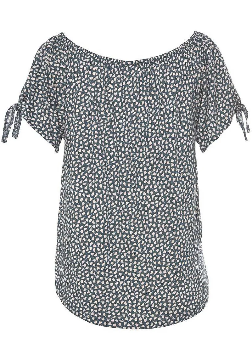 LASCANA Short Sleeve Tops-Loose Cut Shoulder Tie Detail Top
