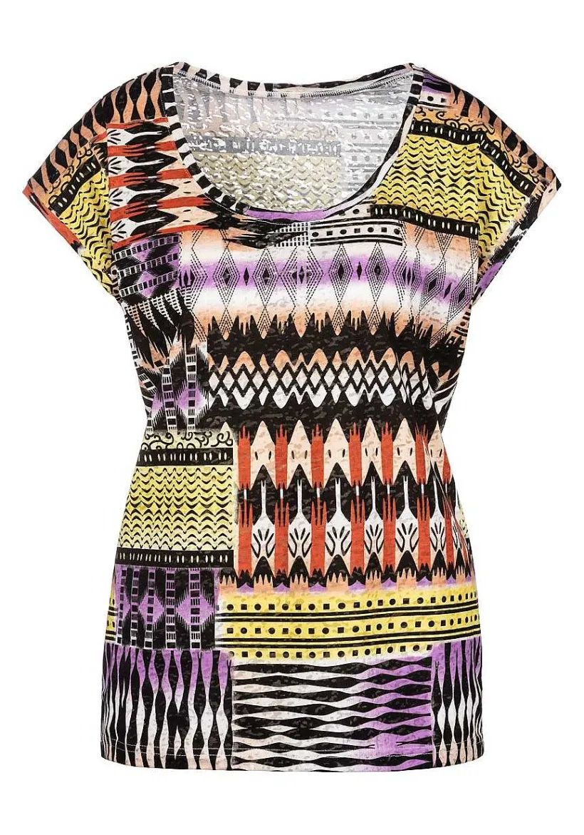 LASCANA Short Sleeve Tops-Multi Print Top