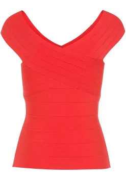 LASCANA Short Sleeve Tops-Off Shoulder Bandage Top
