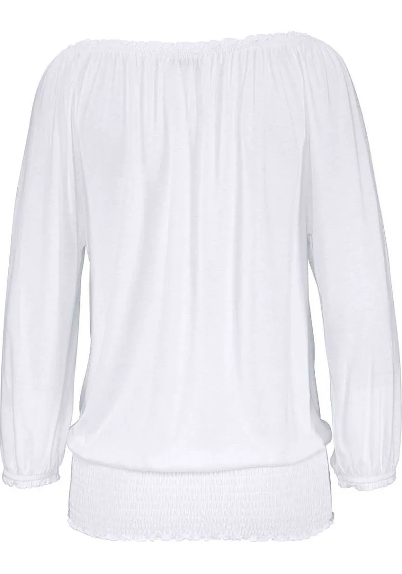 LASCANA Long Sleeve Tops-Off Shoulder Carmen Top