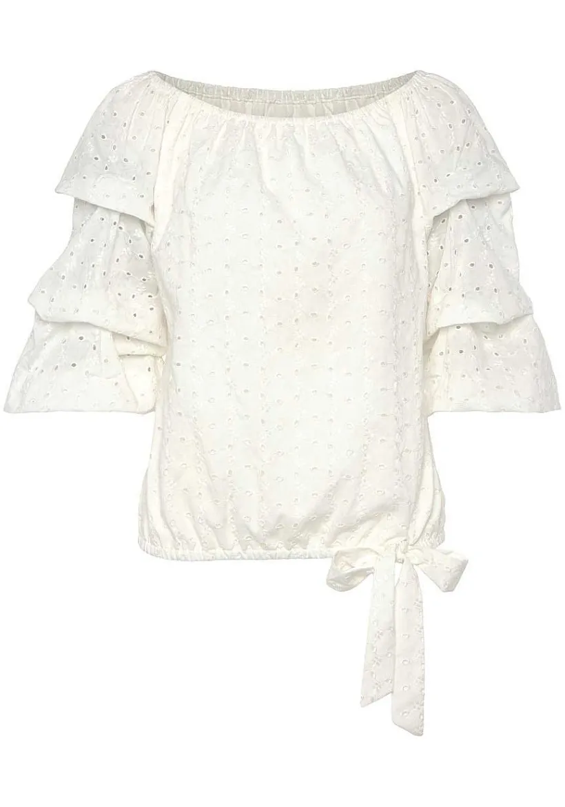 LASCANA Blouses-Off Shoulder Side Tie Blouse