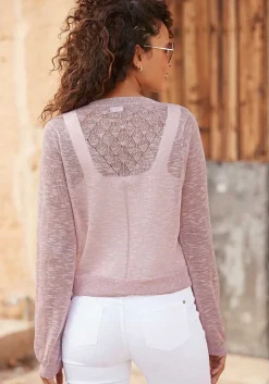 LASCANA Cardigans-Open Knit Detail Cardigan