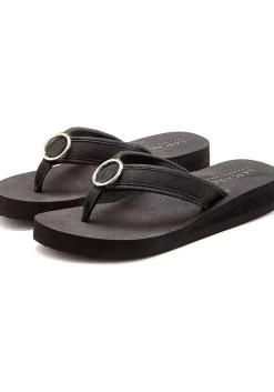 LASCANA Sandals-O-Ring Wedge Flip Flops