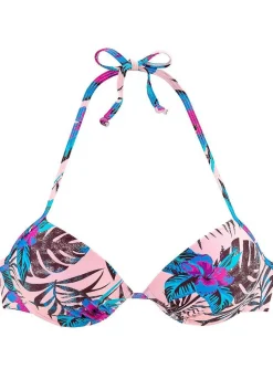 LASCANA Push Up-Palm Print Push Up Bikini Top