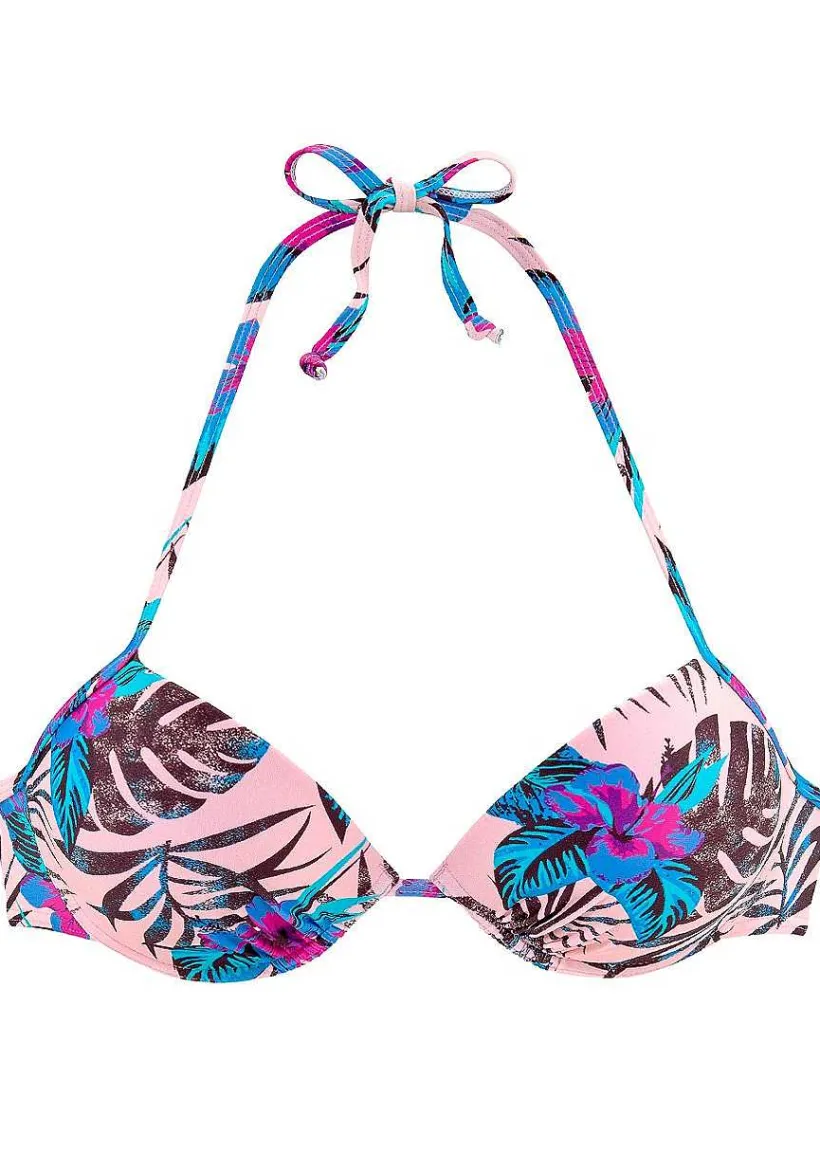 LASCANA Push Up-Palm Print Push Up Bikini Top