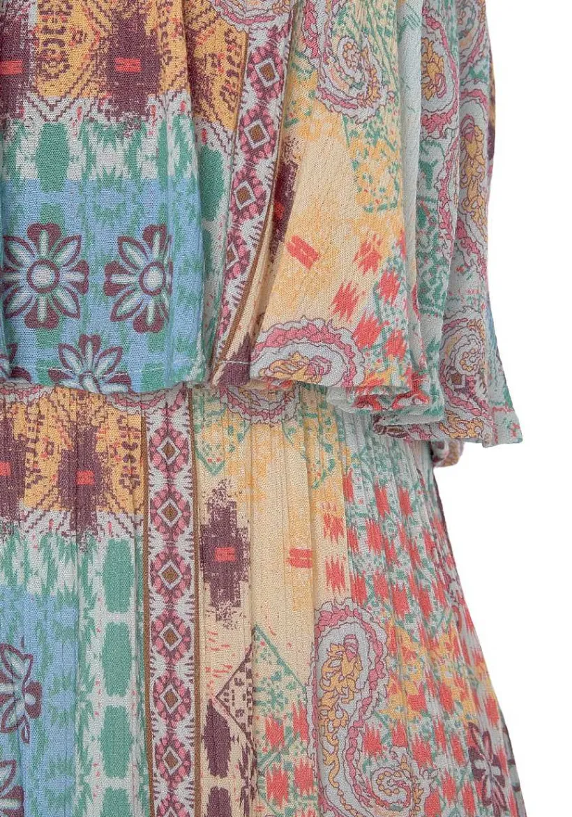 LASCANA Maxi Dresses-Patchwork Print Bandeau Maxi Dress