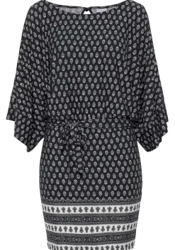 LASCANA Short Dresses-Patterned Cold Shoulder Dress