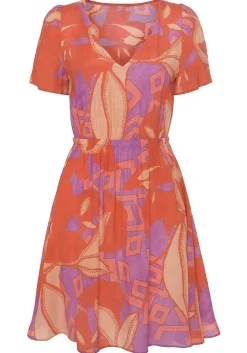 LASCANA Sundresses-Patterned Flutter Sleeve Dress