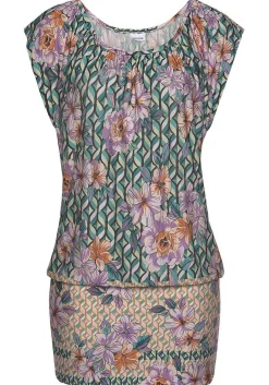 LASCANA Short Dresses-Patterned Round Neckline Dress