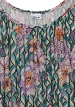 LASCANA Short Dresses-Patterned Round Neckline Dress